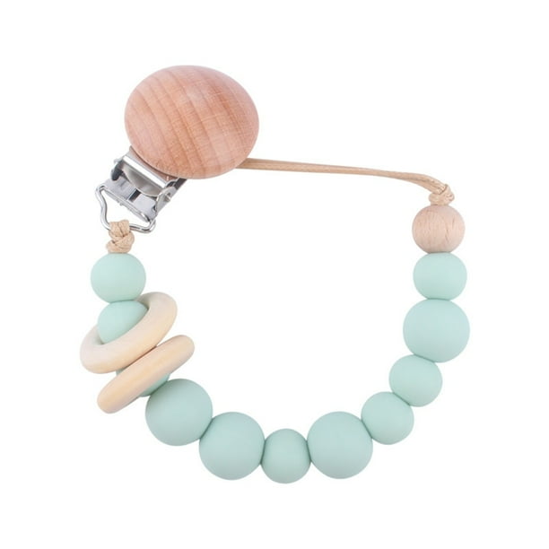 Wood Silicone Beads Baby Teething Dummy Pacifier Chain Clip Soother Holder Gift Wood Silicone Beads Baby Teething Dummy Pacifier Chain Clip Soother Holder Gift